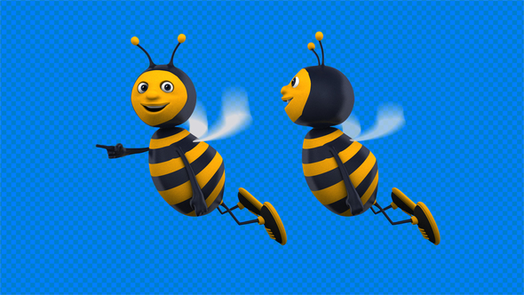 Flying Bee Cartoon 3d Character (2-Pack) alt