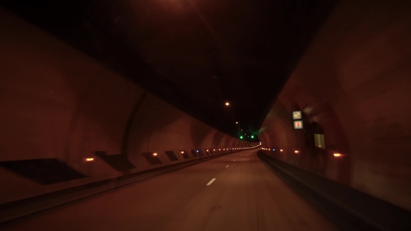 Drive in Dark Tunnel