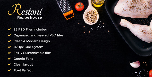 Restoni Restaurant PSD Template