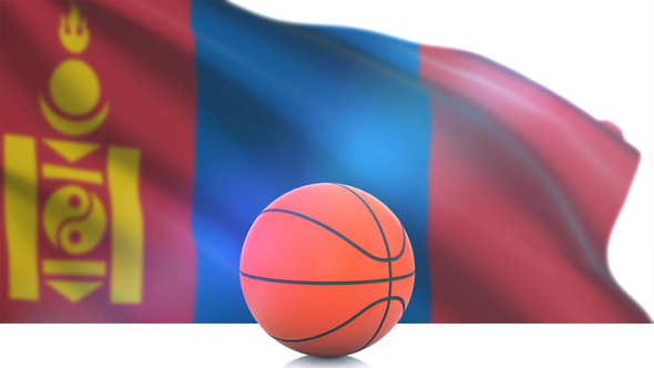 Basketball with Mongolia Flag alt