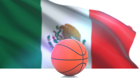 Basketball with Mexico Flag alt