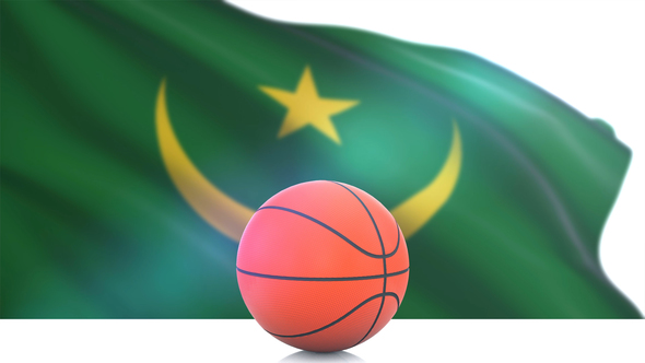 Basketball with Mauritania Flag alt