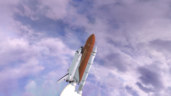 Space Shuttle Launching Over Earths Atmosphere alt