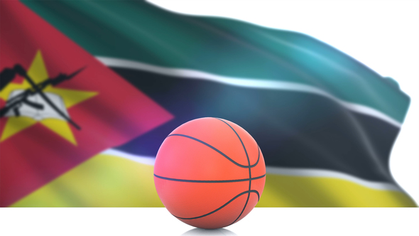 Basketball with Mozambique Flag alt