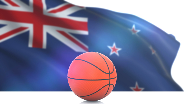 Basketball with New Zealand Flag alt
