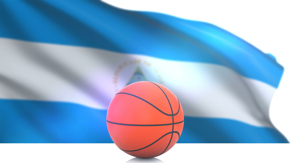 Basketball with Nicaragua Flag alt
