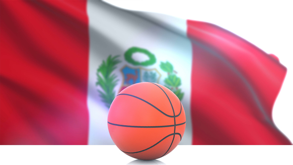 Basketball with Peru Flag alt