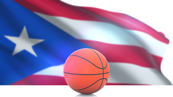 Basketball with Puerto Rico Flag alt