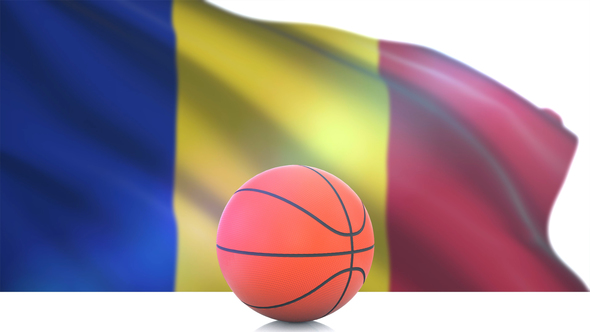 Basketball with Romania Flag alt