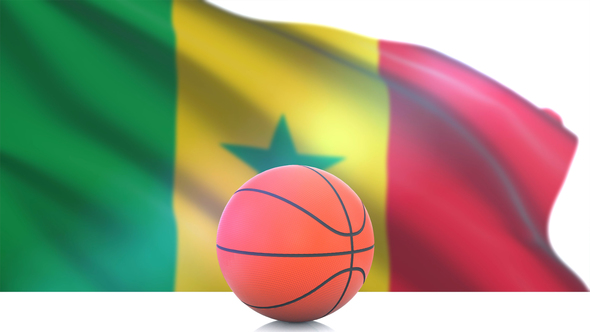 Basketball with Senegal Flag alt