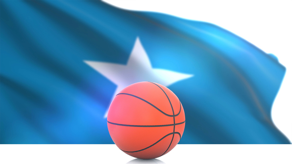 Basketball with Somalia Flag alt