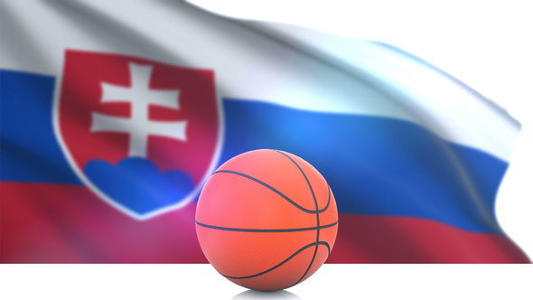 Basketball with Slovakia Flag alt