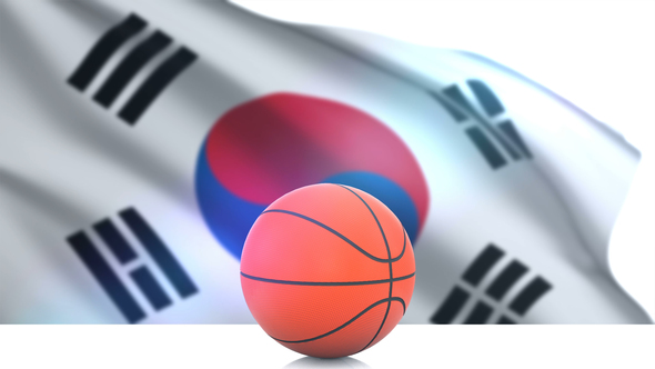 Basketball with South Korea Flag alt