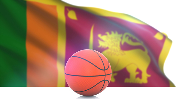 Basketball with Sri Lanka Flag alt
