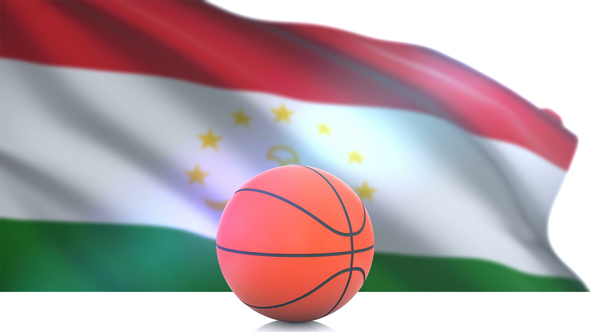 Basketball with Tajikistan Flag alt