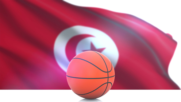 Basketball with Tunisia Flag alt