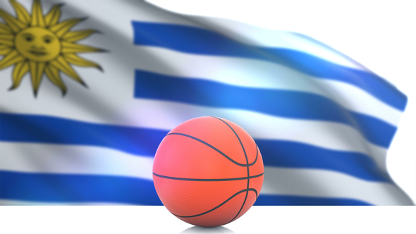 Basketball with Uruguay Flag alt