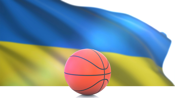 Basketball with Ukraine Flag alt