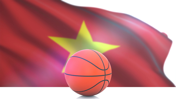 Basketball with Vietnam Flag alt