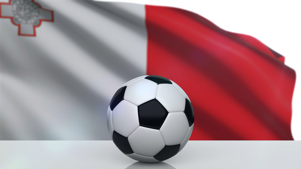 Soccer Ball with Malta Flag