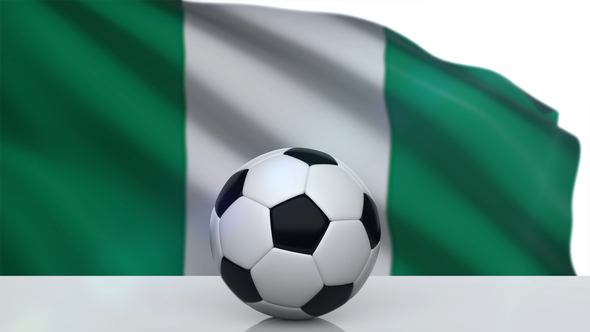 Soccer Ball with Nigeria Flag alt