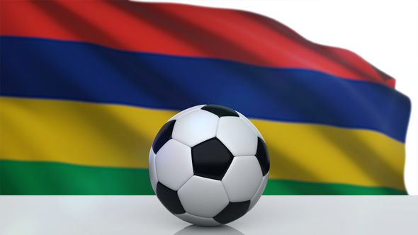 Soccer Ball with Mauritius Flag alt
