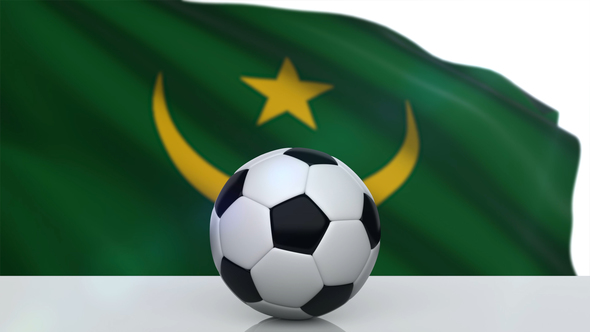 Soccer Ball with Mauritania Flag alt