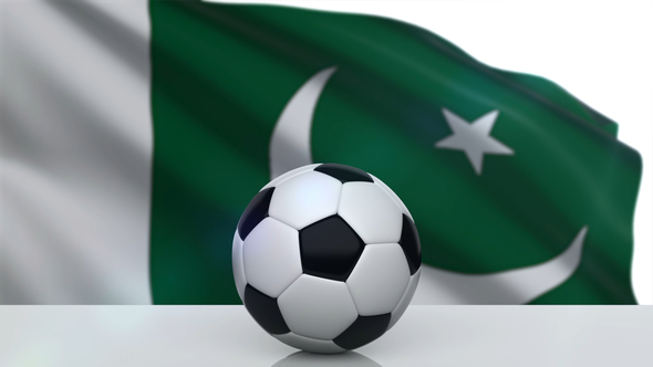 Soccer Ball with Pakistan Flag alt
