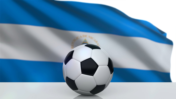 Soccer Ball with Nicaragua Flag