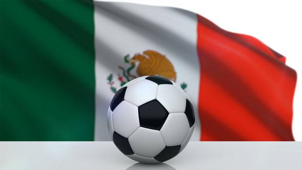 Soccer Ball with Mexico Flag alt