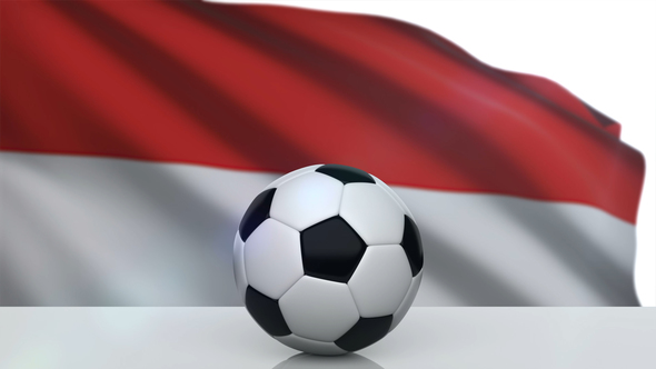 Soccer Ball with Monaco Flag alt