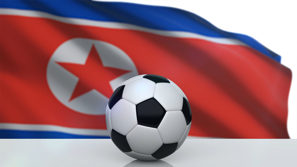 Soccer Ball with North Korea Flag alt