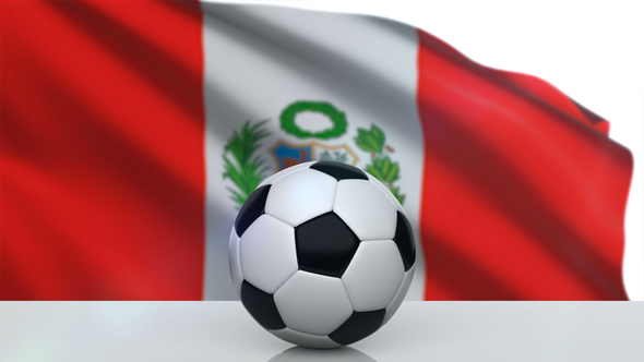 Soccer Ball with Peru Flag alt