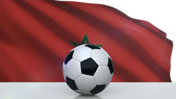 Soccer Ball with Morocco Flag alt