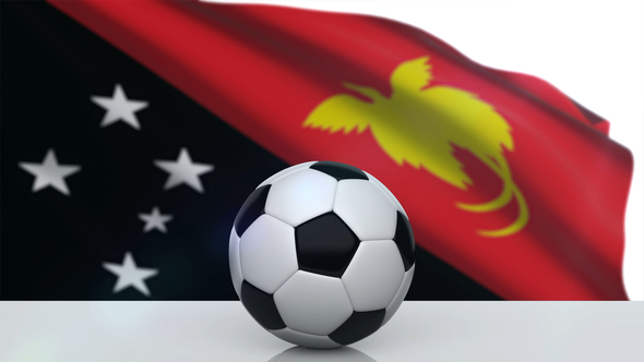 Soccer Ball with Papua New Guinea Flag alt