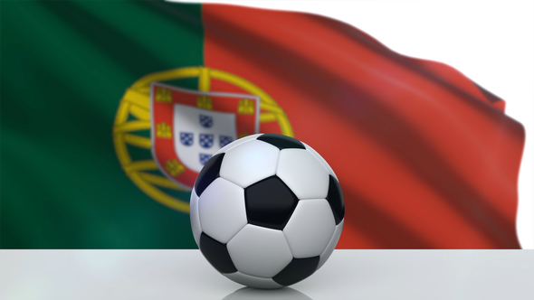 Soccer Ball with Portugal Flag alt