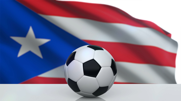Soccer Ball with Puerto Rico Flag alt