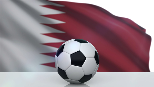 Soccer Ball with Qatar Flag alt