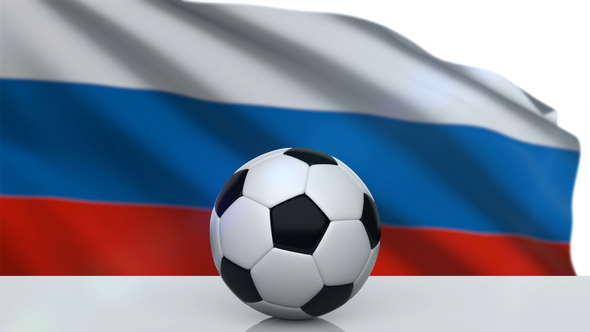 Soccer Ball with Russian Flag alt