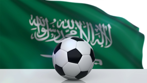 Soccer Ball with Saudi Arabia Flag alt
