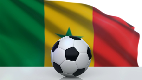 Soccer Ball with Senegal Flag alt