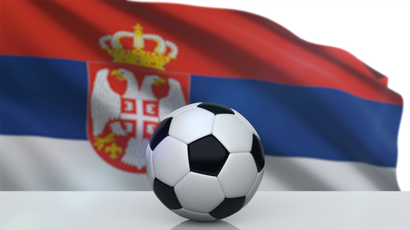 Soccer Ball with Serbia Flag alt