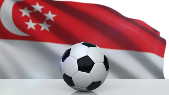 Soccer Ball with Singapore Flag alt