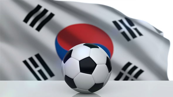 Soccer Ball with South Korea Flag alt