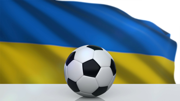 Soccer Ball with Ukraine Flag alt
