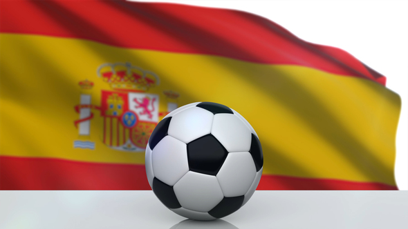 Soccer Ball with Spain Flag alt