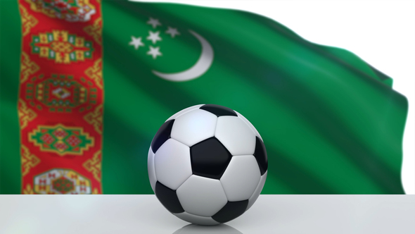 Soccer Ball with Turkmenistan Flag alt