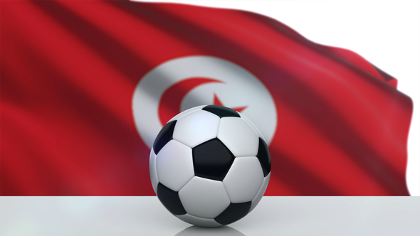 Soccer Ball with Tunisia Flag alt