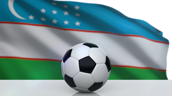 Soccer Ball with Uzbekistan Flag alt