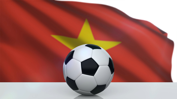 Soccer Ball with Vietnam Flag alt